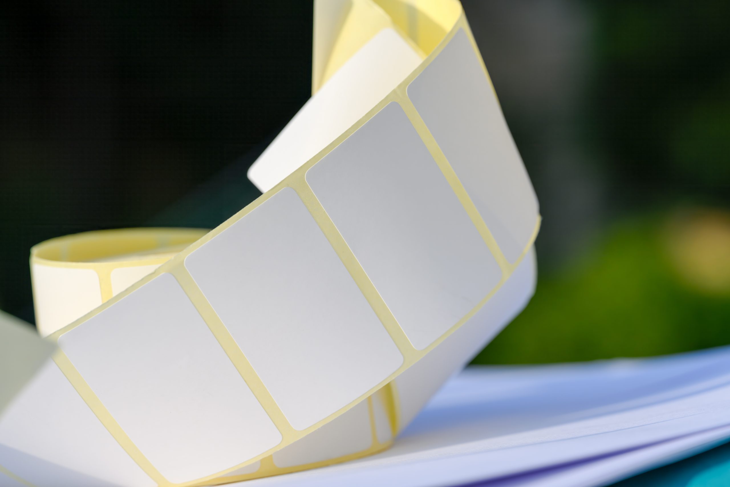 Rolls,Of,White,Labels,Isolated.,Labels,For,Direct,Thermal,Or